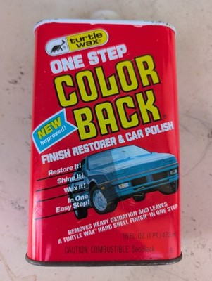 1980 Turtle Wax Color Back Finish Restorer Car Polish 16Oz Tin FULL Vtg 