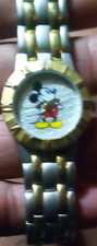 Disney Mickey Mouse Two-Tone Metal Band Wristwatch