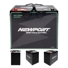 Newport 12V50Ah Deep Cycle Heavy-Duty Marine Battery, Lightweight Sealed AG...