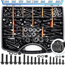 400Pcs Metric Flange Bolt Assortment, Nuts and Bolts Assortment Kit, 10.9 Grade