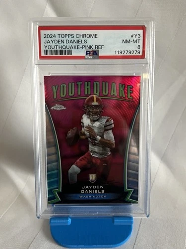 2024 Topps Chrome - Youthquake Jayden Daniels Pink Refractor RC PSA 8