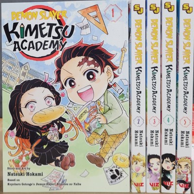 Demon Slayer Kimetsu Academy Manga Vol 1-6 English Brand New Viz
