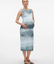 mama knit pastel turquoise jersey dress size 14