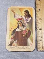 Vintage Holy Prayer Card St Therese Of Lisieux Religious Christian Gift B93