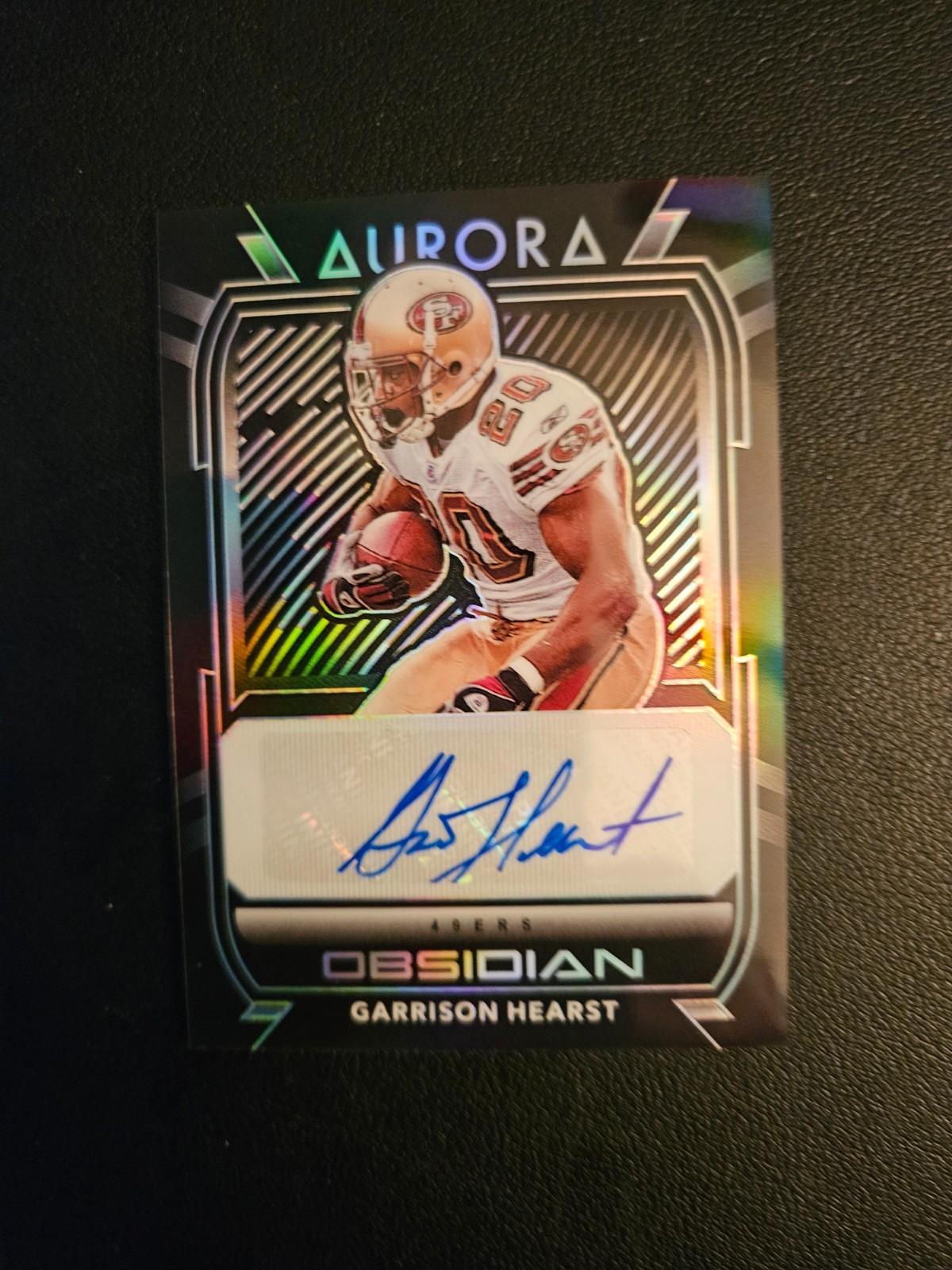 GARRISON HEARST 2020 PANINI OBSIDIAN AURORA SILVER ETCH AUTO #D 15/100 SF 49ers