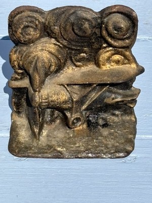 antique Lindbergh Spirit of St Louis bookends,  In The Clouds  c. 1928, art deco