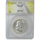 1951 Franklin Silver Half Dollar PF 64 ANACS Proof 50c Coin SKU:I25593