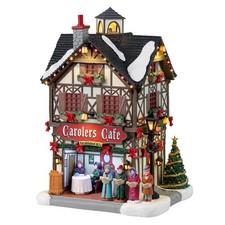 Lemax-35024, Carolers Cafe, villaggio di Natale, case luminose, Caddington