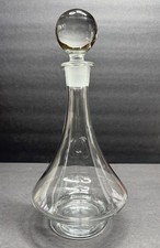 Classic Ships Decanter with Spherical Stopper, Clear Glass, 12  tall, 945ml