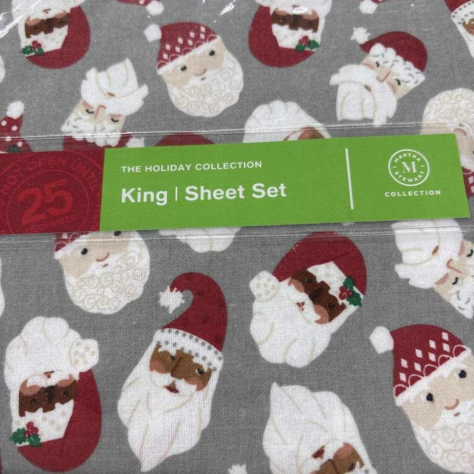 Franela de algodón estampada colección Martha Stewart 4 piezas F Dear Santa, King Foto 2 de 3