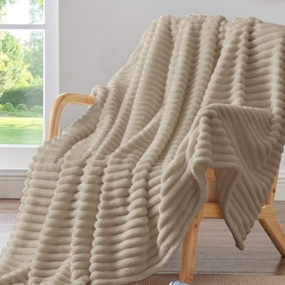 Fleece Throw Blanket for Couch - 300GSM Soft & Warm Fluffy Linen Blanket, Dec...