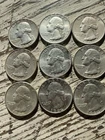 ESTATE FIND 9 Pcs 1964 WASHINGTON 90% SILVER QUARTERS - Collectible Coins As-is