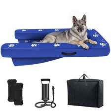 Inflatable Dock Platform, Dog Boat Ramp Floating 4.7ft x 3ft x 6in, Blue