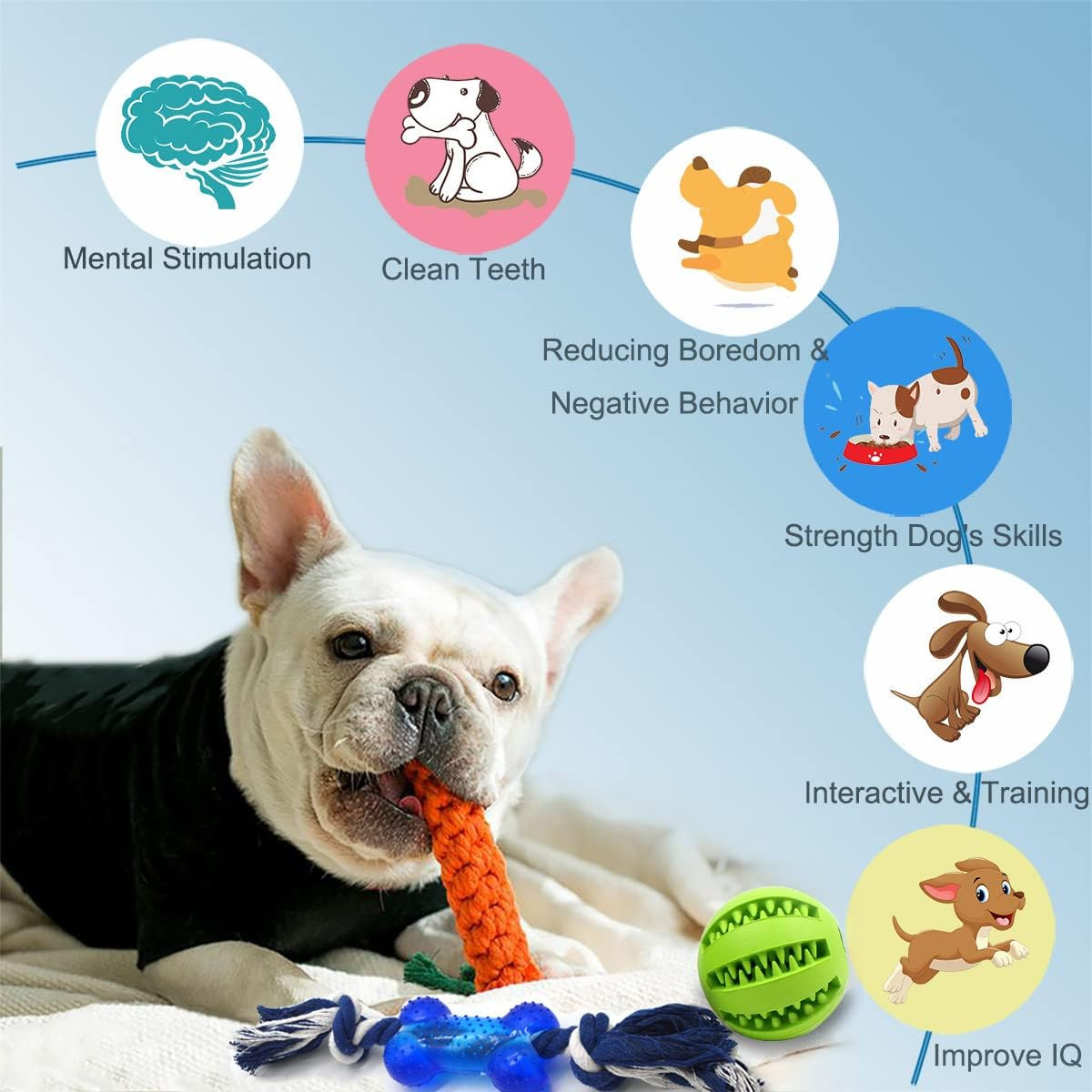 Dog Teething Chew Toys - 15 Pack Small Medium Breed Puppy Toy, Variety Dogs Rope