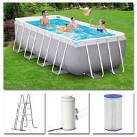 Intex Komplettset Prism Frame Pool 400X200X122Cm + Filterpumpe Schwimmbecken