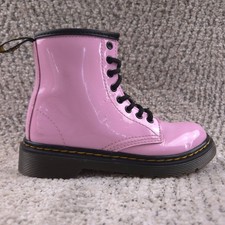 Dr Martens Boots Girls Size 13 Pink Patent Leather 1460 J Doc Shoes Lace Up