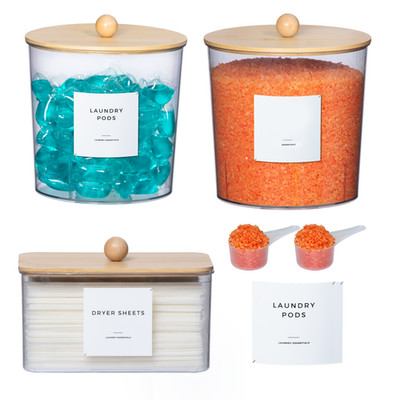 hago concepts 3 Pack Laundry Pods Container & Dryer Sheet Holder, 95oz