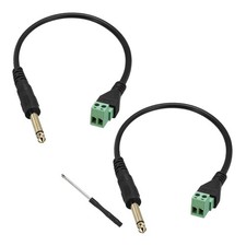6.35mm Male Mono Audio Jack for 2 Pin AV, Pack of 2