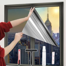 One-Way Window Privacy Film with 4 Tools,Static Cling and Easy to Install, Windo