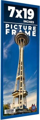 7x19 Frame Blue Solid Wood Picture Frame Width 0.75 Inches | Interior Frame Dept