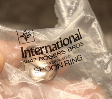 Lot of 7 Silver Plate Spoon Rings Size 6 adjustable International 1847 Rogers IS