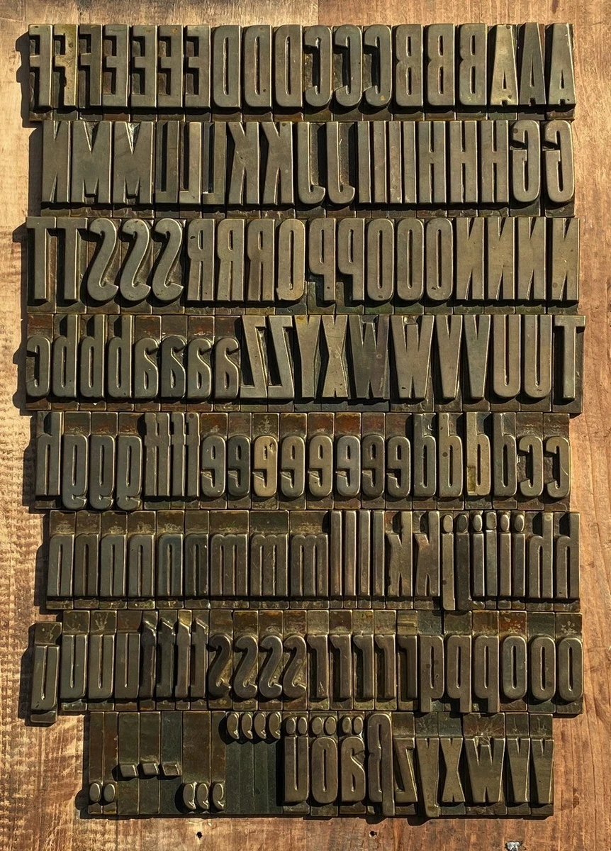 Prägeschrift 35 mm Messingschrift Buchbinder Messing Prägen Leder Buch Grotesk