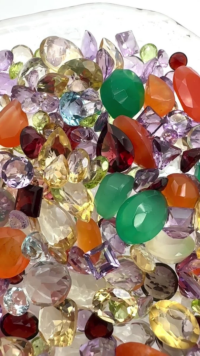 Mixed Wholesale Gemstones, 100% Natural Semi-Precious Loose Gems