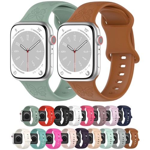 Correa de silicona con relief de mariposa y hebilla en forma de 8 para Apple - Zdjęcie 7 z 72