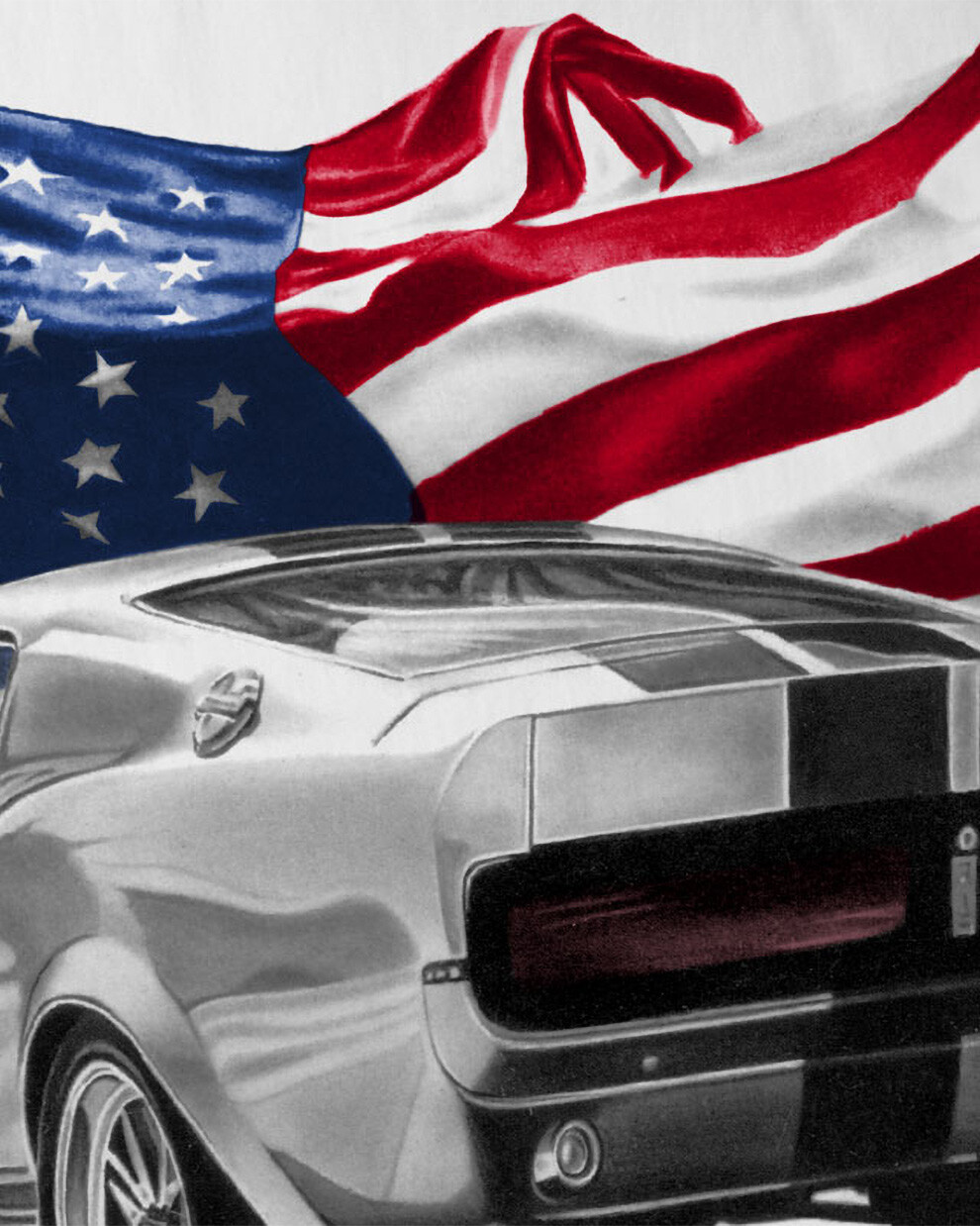 ALTRA T shirt bambino Stars and Stripes Muscle Car eleanor mustang solo 60 s