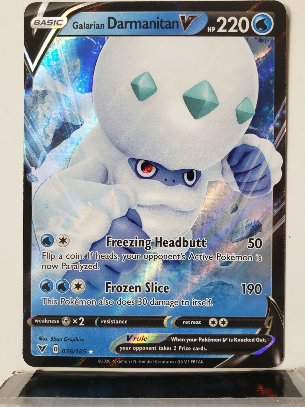 HOLO Galarian Darmanitan V 036/185 NM - Vivid Voltage Pokemon Card $2 Shipping