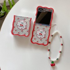 Butterfly Pattern Phone Case With Wrist Strap For Samsung Galaxy Z Flip 6 5 4 3