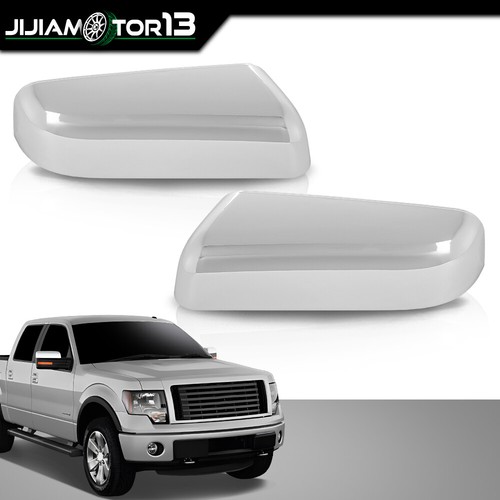 Par de cubiertas de espejo retrovisor medio cromadas superior derecha e izquierda aptas para Ford F-150 2009-14 - Imagen 2 de 12