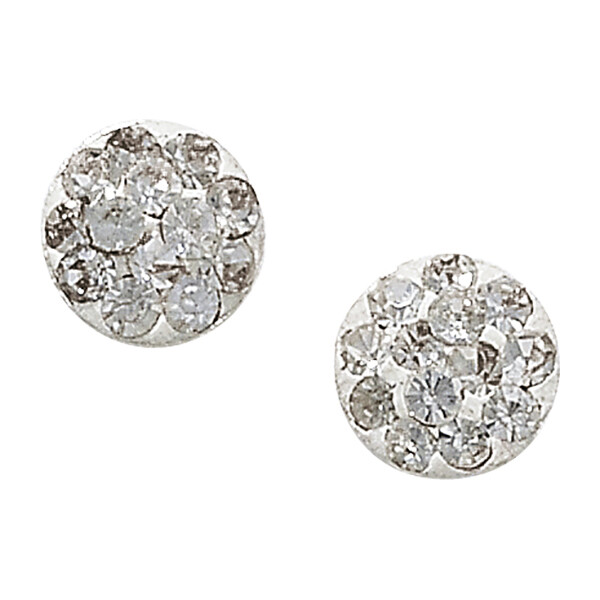 Crystal Stud Earrings in 925 Sterling Silver with Hallmark & Brand New Gift Box-image