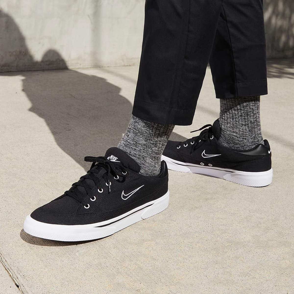 Nike GTS 97 Canvas Skate Shoes Classic Black/White/Blue Denim