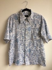 Vintage 60?s Short-sleeved Patterned Shirt With Dager Collar