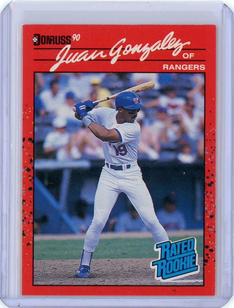 1990 Donruss Baseball Juan Gonzalez Rated Rookie Card #33