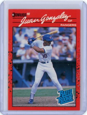 1990 Donruss Baseball Juan Gonzalez Rated Rookie Card #33