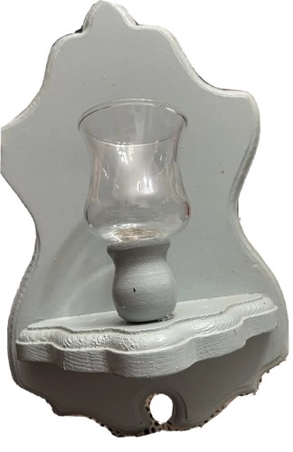 country blue wood candle wall sconce With Glass Votive Candleholder - Picture 3 of 3