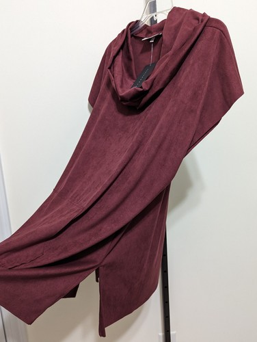 Bryn Walker Women's Porto Wine Pocket Velvety Poncho Tunic Top Size XXL $150 - Picture 6 of 14
