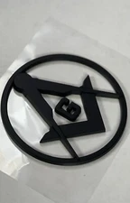 Free and Accepted Masons Cut-Out Car Emblem- Durable Matte Black ABS Plastic