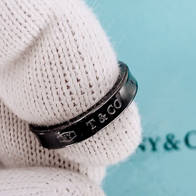 Tiffany & Co. 1837 Narrow Ring Size US 5.5 Black Titanium | eBay