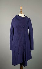Ladies Phase Eight Navy Blue Acymetric Designer Wool Sweater Midi Dress Size 8