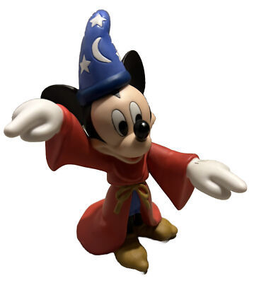 Vintage Disney Mickey Mouse Fantasia Wizard Porcelain Figurine 6.5