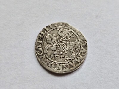 Poland medieval silver coin Sigismund II August half-groats 1559 Vilnius