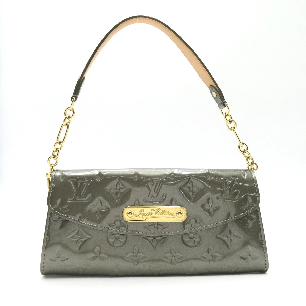 LOUIS VUITTON Sunset Bluebird Shoulder Bag M91625 Vernis leather Gray Used GHW