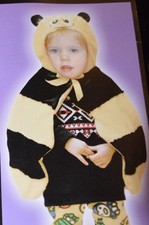 Toddler Totally Ghoul Yellow Black Bee Fuzzy Cape For Ages 2-3 One Size