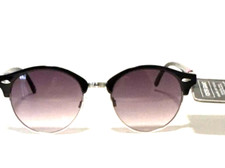 NEW Foster Grant women  s SUNGLASSES Black Fashion Designer Round