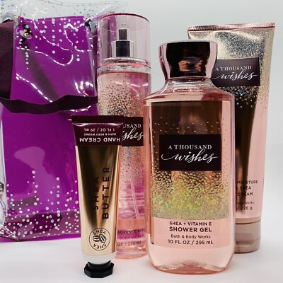 BATH & BODY WORKS A THOUSAND WISHES MIST/SHOWER GEL/BODY & HAND CREAM & GIFT BAG