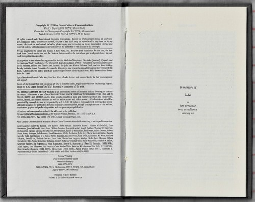UNBIDDEN ANGEL, Robin Metz Poetry- Signed. Hardcover 1999 Cross-Cultural Review - Picture 6 of 7
