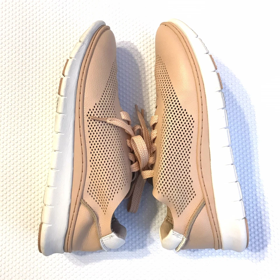 Easy Steps Ratio Blush Pink Glove Soft Leather Sneaker Size 37 Comfort Lace Up - image 4 of 4